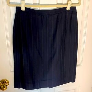 Ann Taylor Loft navy skirt with pinstripes